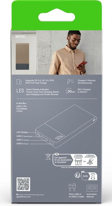 Actual product image GP Batteries GP Powerbank M2+ USB-C PD 10000 mAh - Beige (10000 mAh)