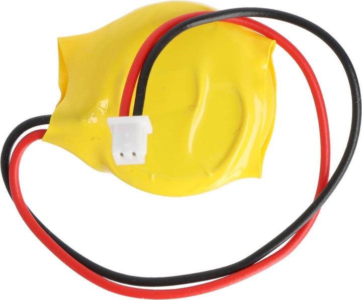 Actual product image AccuCell CMOS Batterie CR2032 3V mit Kabel und Stecker, Polung +/- beachten (1 pcs., CR2032, 220 mAh)