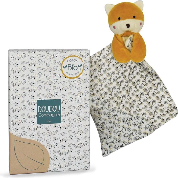 Actual product image Doudou et Compagnie Fox organic snuffle cloth 20cm 3x2 ass (MQ6) **