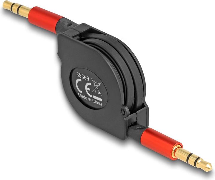 Produktbild Delock Audio Aufrollkabel 3,5 mm 3 Pin Klinkenstecker zu Klinkenstecker 90 cm (0.90 m, 3.5mm Klinke (AUX))