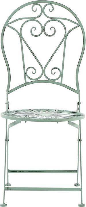 Produktbild Beliani Balkonset grün Metall 2 Stühle Klapptisch TRENTO (70 cm)