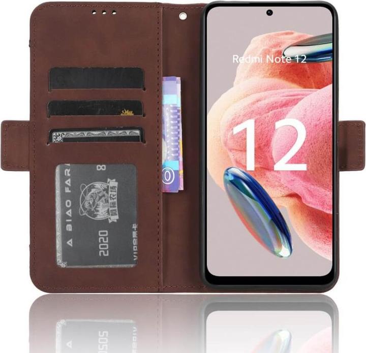 Actual product image Cover-Discount Xiaomi Redmi Note 12 4G - Case with many card slots brown (Xiaomi Redmi Note 12)