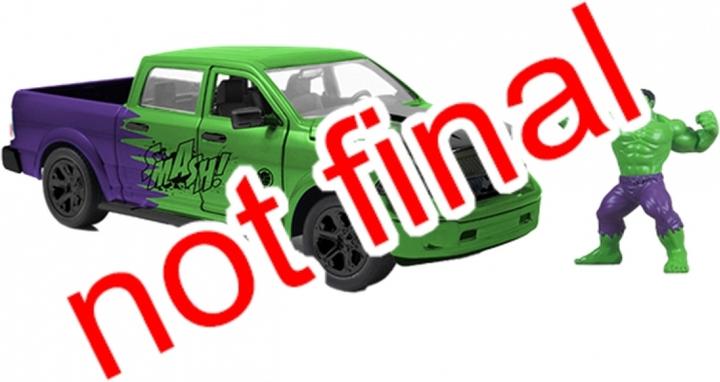 Actual product image Jada Marvel Hulk 2014 Ram 1500 1:24