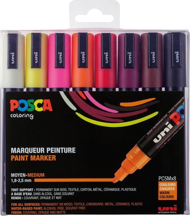 Produktbild Posca Filzstift (f Farben, 2.50 mm, 8 x)