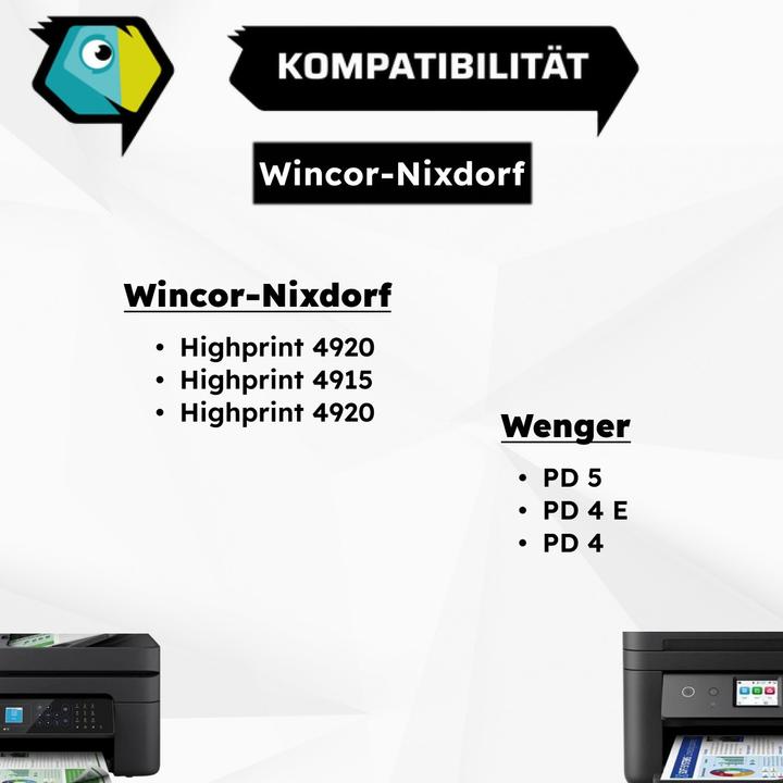 Produktbild Inkadoo Kompatibel zu Wincor-Nixdorf 01750080000 / 106000031580 Farbband, schwarz, passend für Wenger PD...