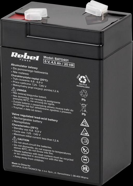 Actual product image Rebel Batterie 6V 4.5Ah (1 pcs., Device specific, 4500 mAh)