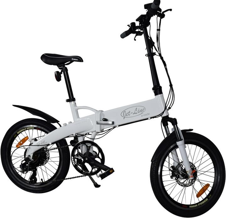 Produktbild Jet-Line Klappfahrrad E Bike weiss Klapp Fahrrad (62 cm)