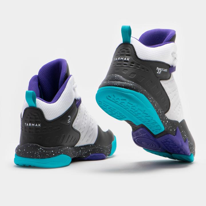 Image du produit Tarmak Chaussures de Basket Intermédiaire Enfants SS500H - Blanc/Noir/Pourpre (38)