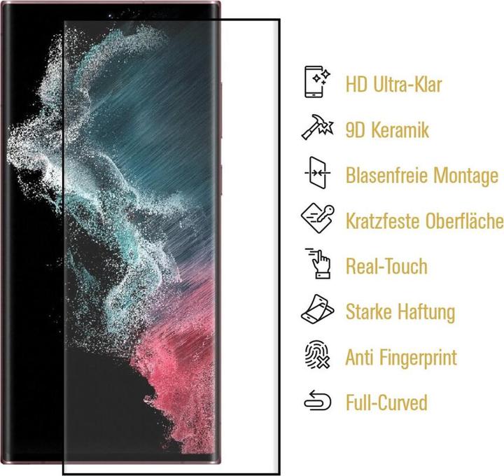 Produktbild Protectorking 3x Ceramic-Glass Full Cover HD Klar (3 Stück, Samsung Galaxy S23 Ultra)