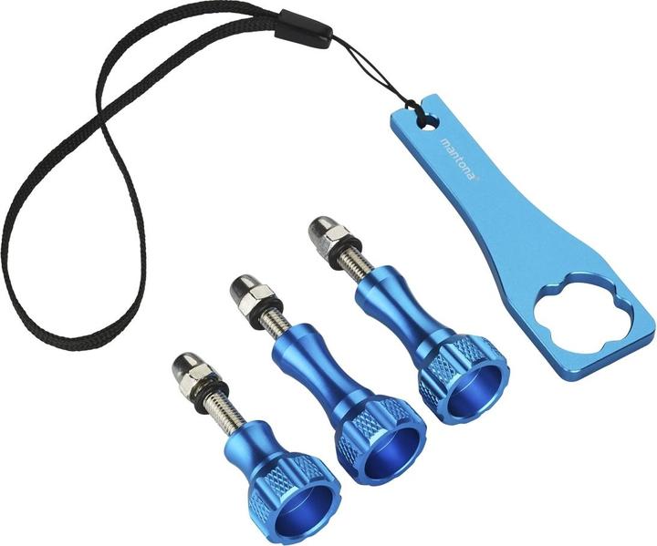 Image du produit mantona Kit de vis + clé GoPro Alu bleu (GoPro HERO8 Black)