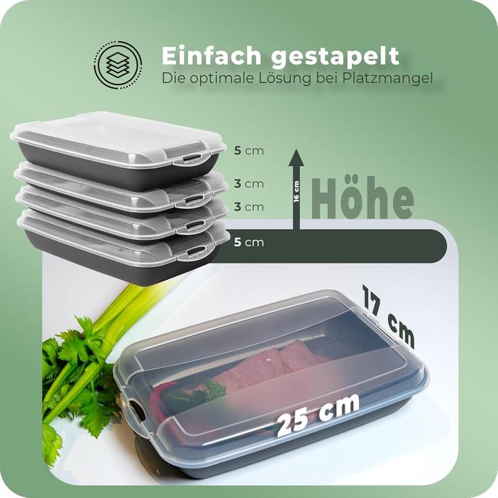 Produktbild Novaliv Anthrazit Premium Aufschnittbox mit Transparentem Deckel, Frischhaltedosen für Wurst & Käse