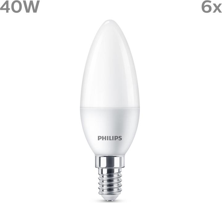 Produktbild Philips LED Lampe (E14, 4.90 W, 470 lm, 6 x, F)