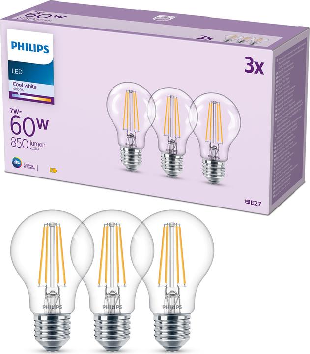 Produktbild Philips LED Classic (E27, 7 W, 850 lm, 3 x, E)