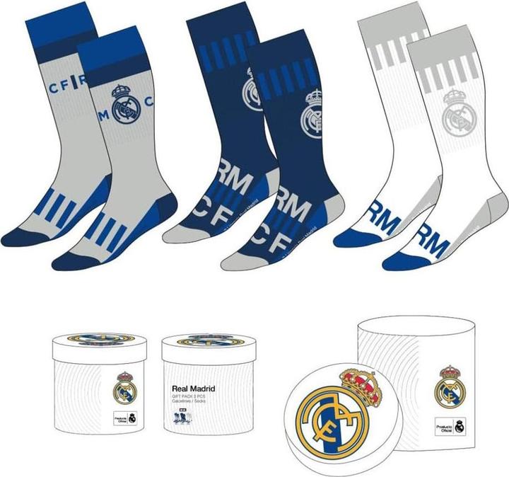 Actual product image Cerda Real Madrid Socks Set – Officially Licensed (3 Pack, Sizes 38–45) (pack of 3, 38 - 45)