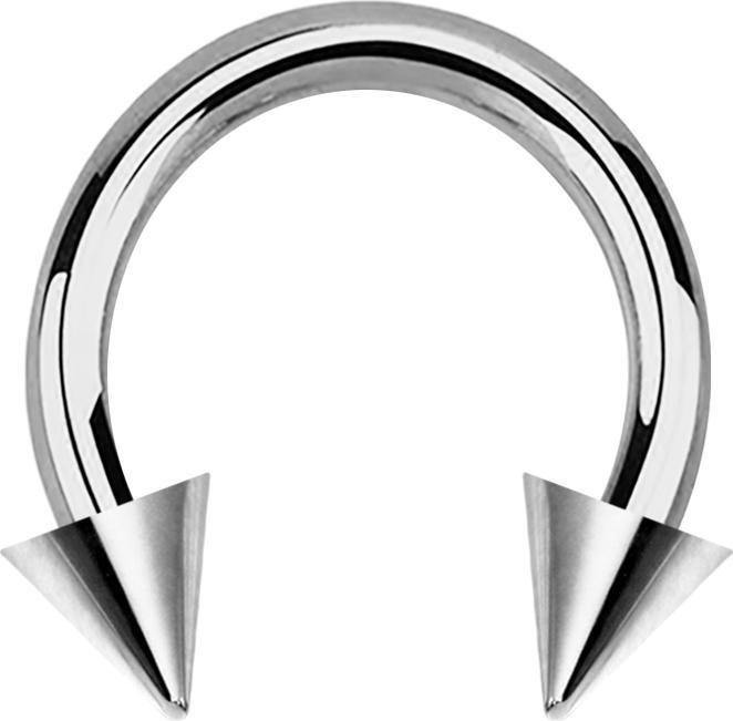 Produktbild Star Piercing Circular Barbell Innengewinde silber mit zwei Cones (ohne Messing, Chirurgenstahl 316L)
