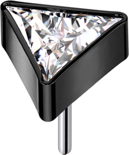 Immagine prodotto Star Piercing Triangolo Threadless nero cristallo argento (Titanio G23, senza ottone)