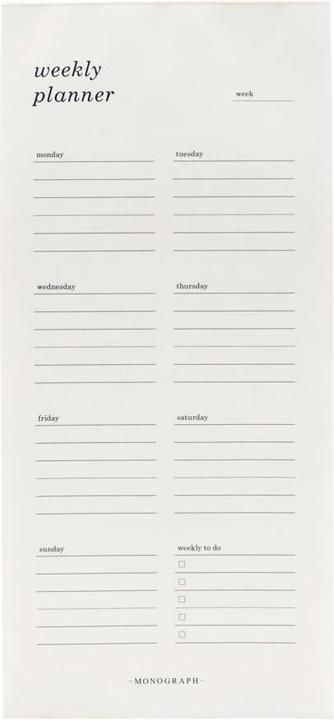 Actual product image Monograph Weekly note calendar (Cheer, German)