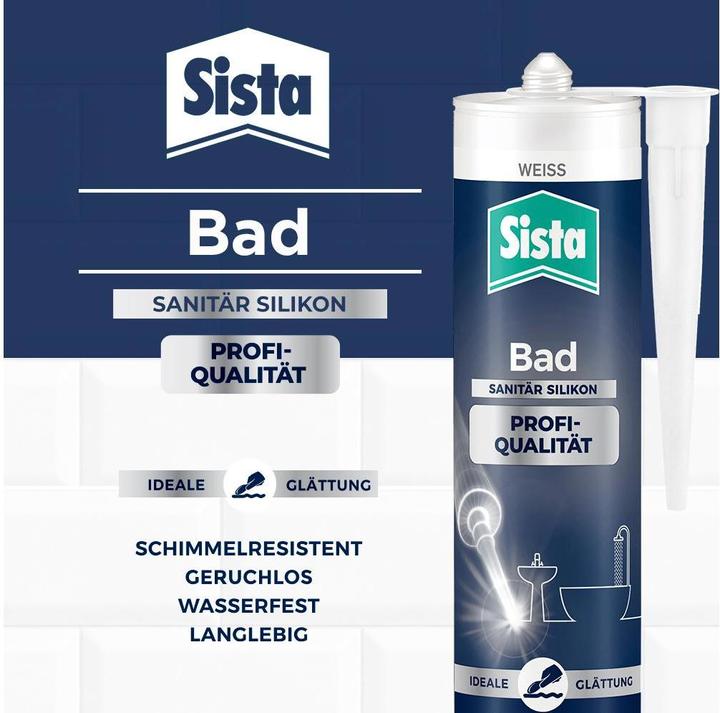 Immagine prodotto Sista Silicone da bagno di qualità professionale grigio argento (0.46 kg, Grigio argento, 280 ml)