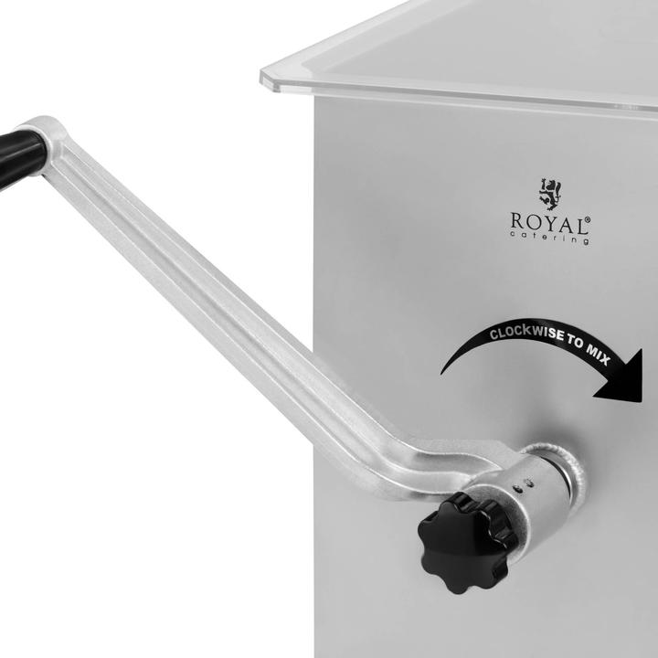 Produktbild Royal Catering Fleischmischer Kurbel manuell 16 L Fleischmenger Edelstahl Marinator Deckel
