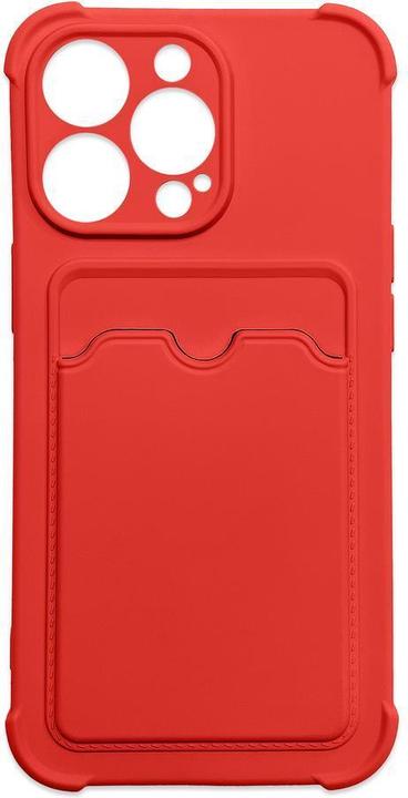 Image du produit Hurtel Card Armor Case Pouch Cover pour iPhone 13 Pro Max Card Wallet Silicone Air Bag Armor Cover Red (Apple iPhone 13 Pro Max)
