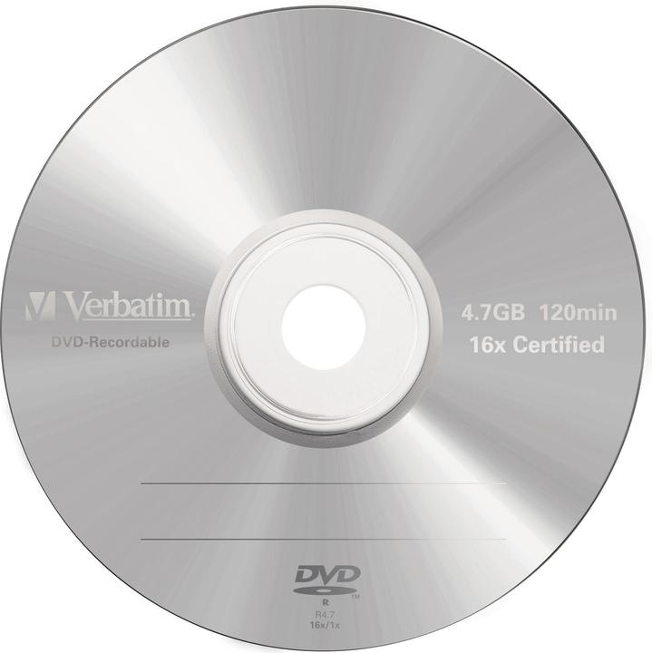 Image du produit Verbatim DVD-R, 4,7 Go, 16x, paquet de 5 (5 x)