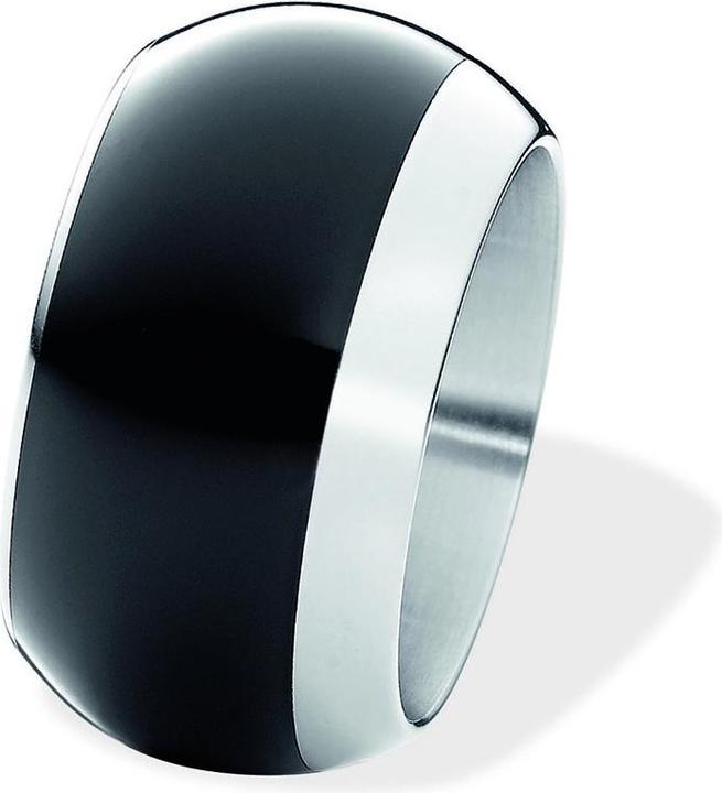 Xen Bandring gewölbt mit Keramik schwarz 13 mm (50)