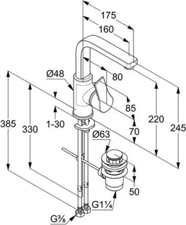 Actual product image Kludi Single-lever basin mixer ZENTA SL