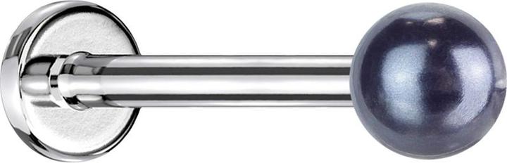 Star Piercing Micro Labret Innengewinde silber Perle violett (ohne Messing, Chirurgenstahl 316L, Acryl)