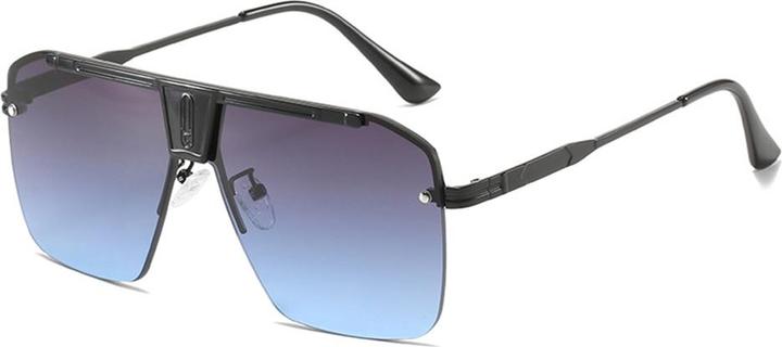 Techsuit - Sunglasses (2576) - for Men with Aluminum Frame, Oversized - Black / Gray / Blue