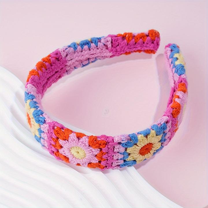 Activity Board Boho-Chic Floral Knit Headband- Cute & Stylish Hair Accessory, Perfect for Casual Attire