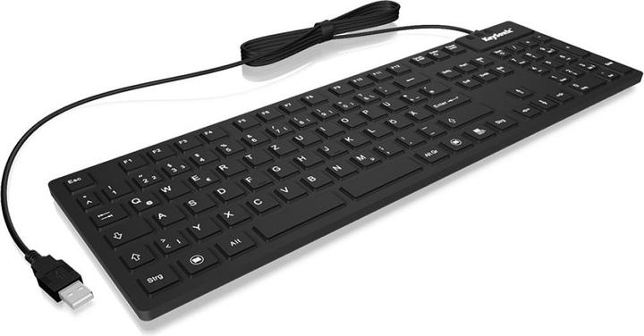 Actual product image KeySonic KSK-8030 IN Industrial silicone keyboard eronomic waterproof antimicrobial resistant to alkali... (FR, Cable)