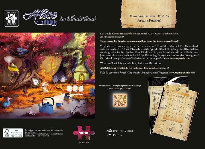 Productafbeelding Gigamic Arcana puzzel: Alice in Wonderland, 1000 stukjes (1000 onderdelen)