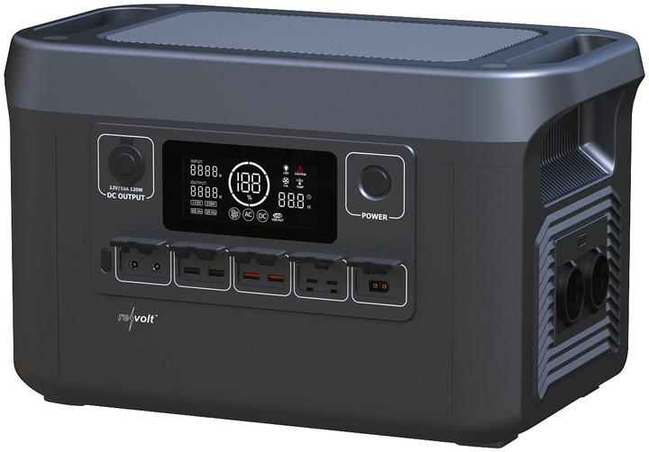 Produktbild Revolt Powerstation & Solar-Generator mit Notstrom-Funktion, 1920 Wh, 2.400 W (1920 Wh, 28 kg)