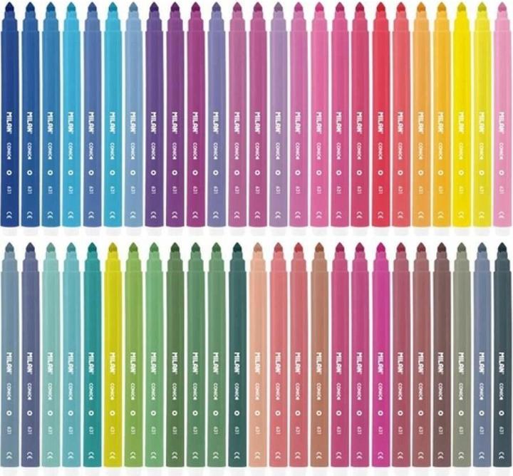 Produktbild Set of 50 tapered felt-tip pens in a transparent folder - WIKR-931277 (Mehrfarbig, 50 x)
