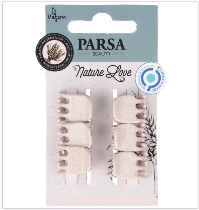 Parsa Beauty Pince à cheveux PARSA Nature Love, rose Petite, 6 pcs, en paille de blé (6 pcs)