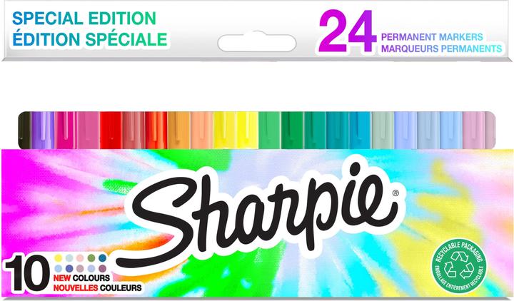 Produktbild Sharpie Permanentmarker Fein Rundspitze F 0,9mm 24er Blister (Mehrfarbig, 1 mm, 24 x)