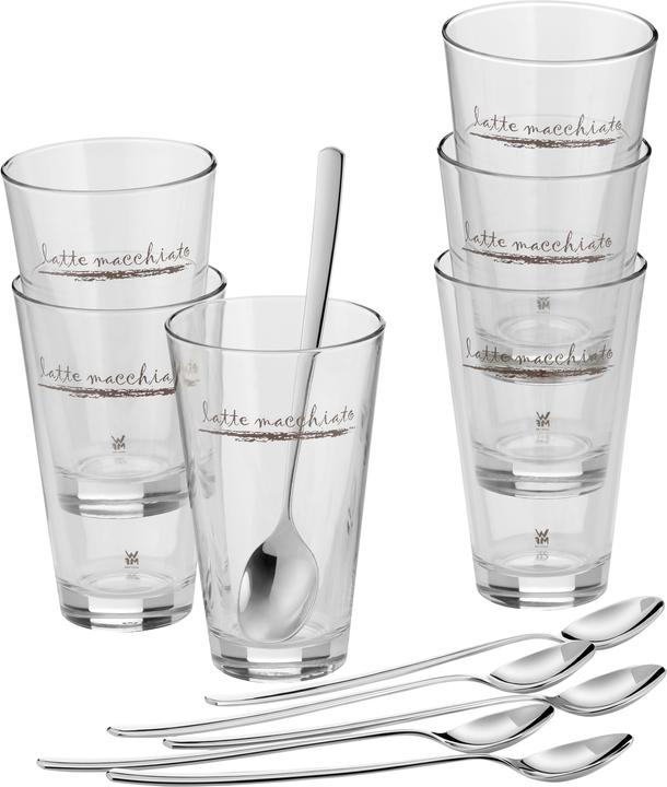 WMF Latte Macchiato Gläser Set 12tlg Latte Gläser mit Löffel 280ml Clever&More (280 ml, 12 x)