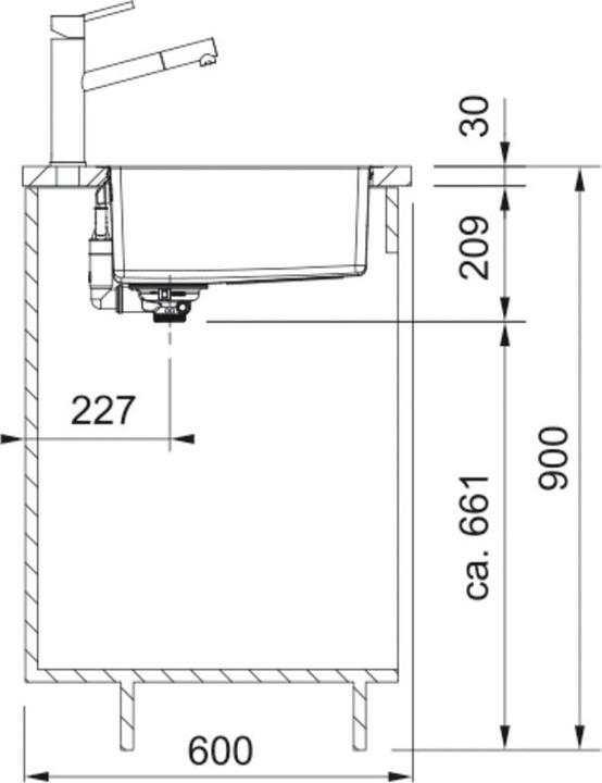 Actual product image Franke Spüle Maris MRX 210-45 CRNI (Fitted sink, 45 cm)
