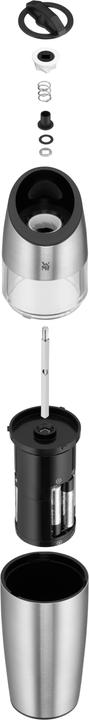 Produktbild WMF Elektrische Mühle 20cm Salz und Pfeffermühle Keramikmahlwerk Glas (Chili, Pfeffer, Salz)