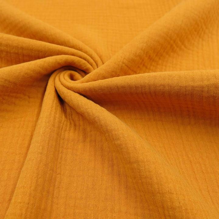 Actual product image Stoffrestposten Muslin - Mustard yellow - Minimum selling quantity: 1 metre