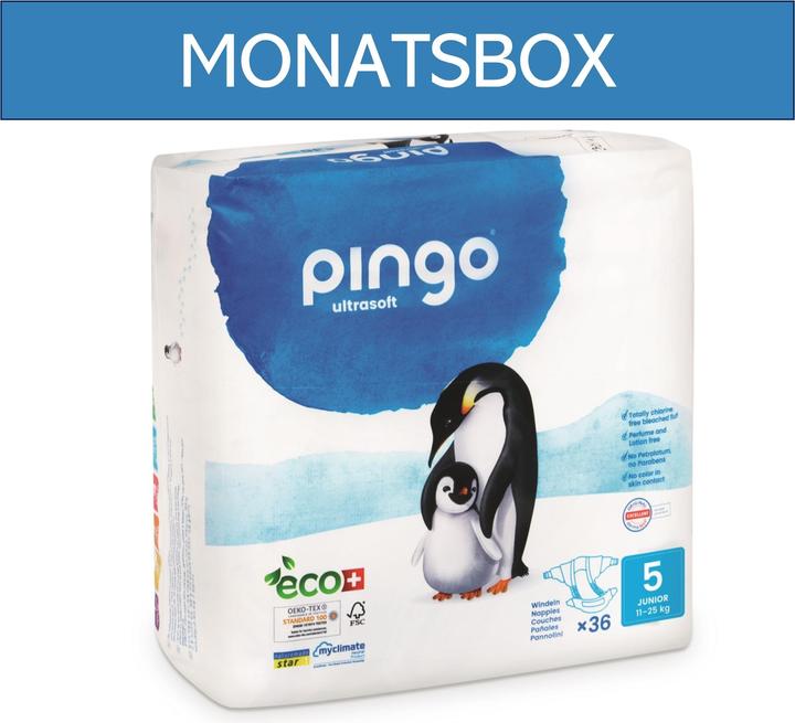 Image du produit Pingo Couches écologiques (Taille 5, Pack mensuel, 216 pièce(s))
