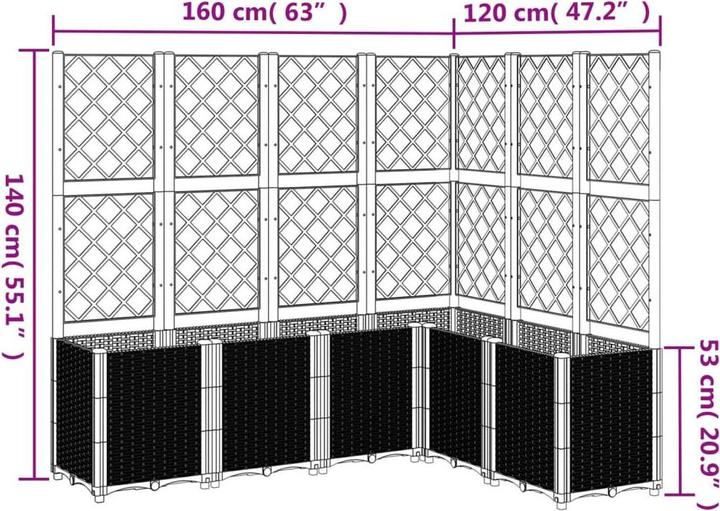 Actual product image VidaXL Planter with trellis PP