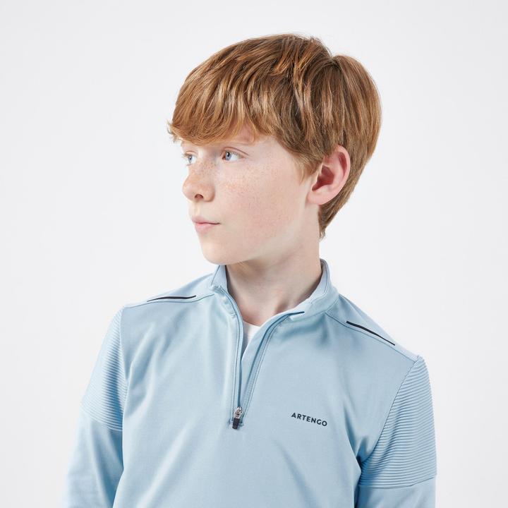 Immagine prodotto Artengo Camicia da bambino a maniche lunghe tennis 1/2 zip - TTS ML TH blu chiaro
