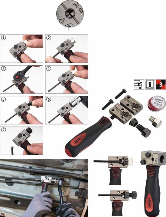 Image du produit Vigor Appareil à border pour ∅ 4,75 mm ∙ V4416 ∙ Nombre d'outils : 5