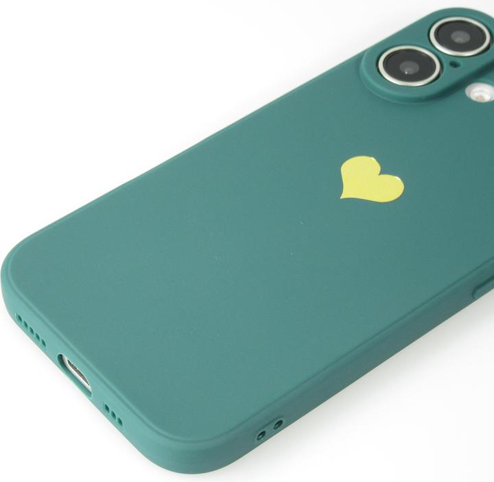 Actual product image PhoneLook Coque Silicone Mat Coeur doré (Apple iPhone 16)
