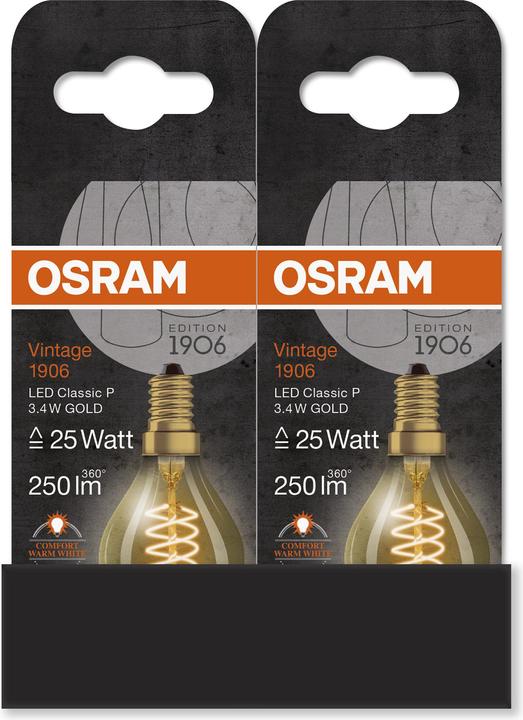 Actual product image Osram Vintage 1906 (E14, 3.40 W, 250 lm, 1 x, G)