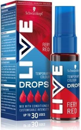 Image du produit Schwarzkopf LIVE Drops Hair Color Washable - Fiery Red 30 ml (Rouge flamboyant)