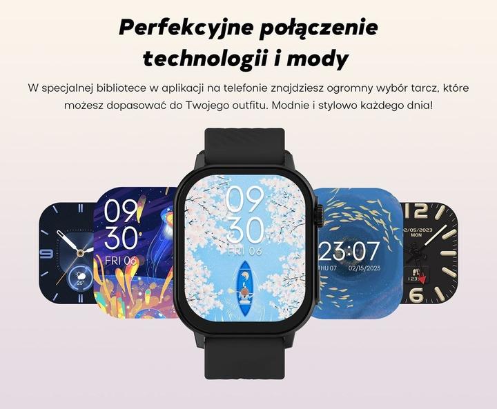 Actual product image Gravity GT15-12 Damen-Smartwatch, marineblaues Silikonarmband + schwarzes Armband