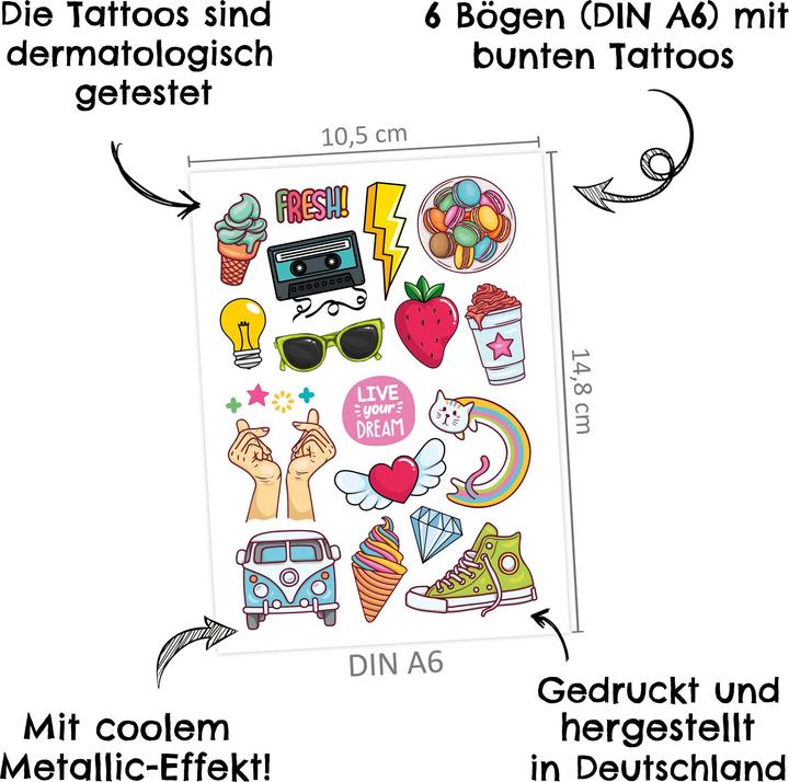 Produktbild Papierdrachen Metallic Tattoo Set 1 - Summerjam