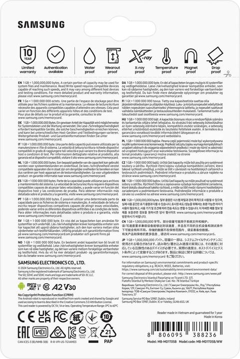 Image du produit Samsung PRO Plus avec lecteur de carte USB (1000 Go, microSDXC, U3, UHS-I)